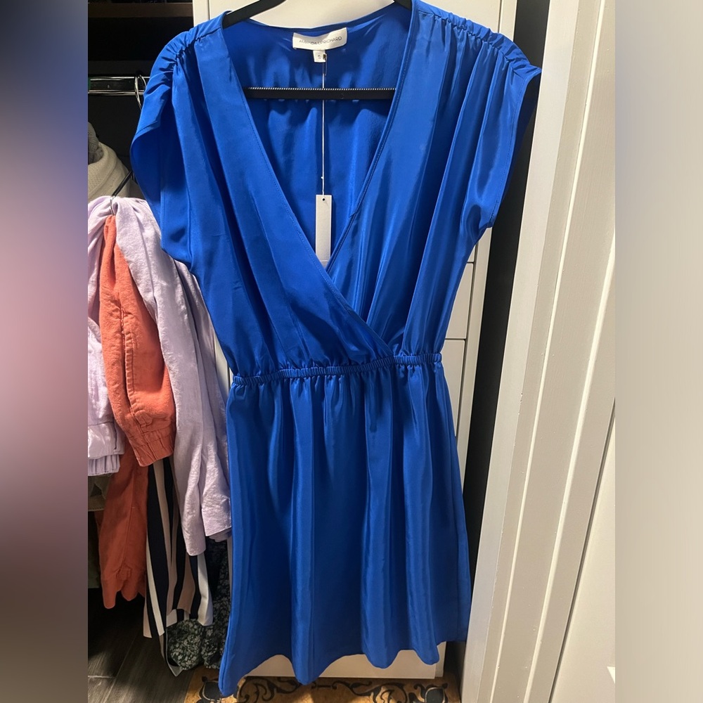 Amanda Uprichard Blue Silk Mayfair Dress NWT